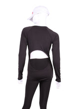 Load image into Gallery viewer, Black Open Back Long Sleeve Crew