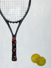 Load image into Gallery viewer, Black Racket Painting - Love Love Tennis Luxury Boutique Pro Shop Apparel Women & Men Beverly Hills