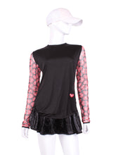 Load image into Gallery viewer, I designed this top to look flattering AND allow maximum air flow through my mesh back, sleeves and side panels. The harder you play - the more SWOOSH OF AIR FLOW you create.