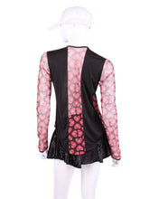 Load image into Gallery viewer, I designed this top to look flattering AND allow maximum air flow through my mesh back, sleeves and side panels. The harder you play - the more SWOOSH OF AIR FLOW you create.