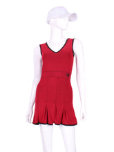 Load image into Gallery viewer, Dark Red Mesh Angelina Court to Cocktails Tennis Dress