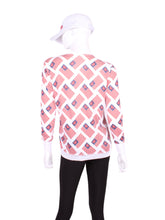 Load image into Gallery viewer, All soft yummy black fabric! It’s called the Long Sleeve Very Vee Tee - because as you can see - the Vee is - well you know - VERY VEE! For the tennis lady who loves to leave her chest open - but cover her arms (and other bits) this top is seductive in a sweet way!