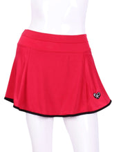 Load image into Gallery viewer, The Gladiator Skirt Pinky Red is a remarkable piece of sportswear that combines both style and functionality in the realm of tennis fashion. This tennis skirt is crafted with meticulous attention to detail, using the finest quality materials to provide an unparalleled experience for players on and off the court.