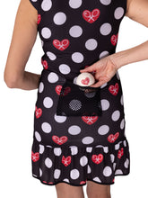 Load image into Gallery viewer, The Monroe Dress offers a little more coverage around the chest and the arms, but delicately shows your feminine curves. Our dress is fitted, and flares out at the skirt. It is perfect for tennis, running and golf, and of course, a trip to your after-court party with your friends. It was designed for confident women like you!