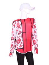 Load image into Gallery viewer, Mondrian + White Mesh Long Sleeve Crew Tee