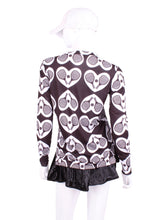 Load image into Gallery viewer, Cute Black Pickleball Hearts in a Diamond Shape. It’s called the Long Sleeve Very Vee Tee - because as you can see - the Vee is - well you know - VERY VEE!
