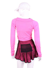 Load image into Gallery viewer, These short tops offer great chest and arm protection from the sun. Made for a confident woman like you ;) Designed very short to allow for access to the back pocket on my court to cocktails tennis dresses.