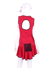 Load image into Gallery viewer, The Sandra Mee Dress offers a playful, fun, and very flirty look. Our dress is fitted, and flares out at the skirt with cute cut out ''O'' in the back.