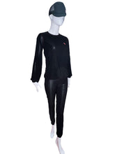 Load image into Gallery viewer, This long sleeve top is the most feminine and flowing of my collection. It is comfortable with binding on the neckline, poofy at the wrists and soft hem at the hips.