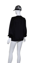 Load image into Gallery viewer, Solid Black Velvet Long Sleeve Warm Up Top