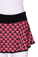 Load image into Gallery viewer, Mini Heart LOVE “O” Skirt on Black - I LOVE MY DOUBLES PARTNER!!!