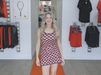 Load and play video in Gallery viewer, Limited Mini Red Heart on Black Monroe Tennis Dress