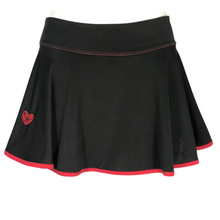 Load image into Gallery viewer, Bright Red + Black Limited LOVE “O” Skirt - I LOVE MY DOUBLES PARTNER!!!