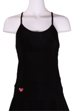 Load image into Gallery viewer, Black Mesh Tiny Tank - I LOVE MY DOUBLES PARTNER!!!