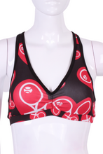Load image into Gallery viewer, Love V Bra Heart on Black - I LOVE MY DOUBLES PARTNER!!!