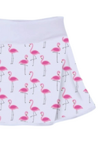 Load image into Gallery viewer, Flamingo Love "O" Skirt - I LOVE MY DOUBLES PARTNER!!!