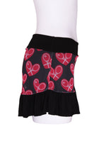 Load image into Gallery viewer, Ghost Heart Mesh Ruffle Skirt Mid Heart on Black - I LOVE MY DOUBLES PARTNER!!!
