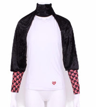 Load image into Gallery viewer, Green + Crushed Black Velvet Scarf Vest (Reversible) - I LOVE MY DOUBLES PARTNER!!!