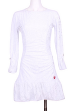 Load image into Gallery viewer, Long Sleeve Monroe Crushed White Velvet Tennis Dress - I LOVE MY DOUBLES PARTNER!!!