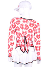 Load image into Gallery viewer, Tie Back Tee long Sleeve North/South/East/West Heart - I LOVE MY DOUBLES PARTNER!!!