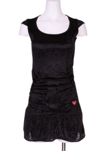 Load image into Gallery viewer, Monroe Black Crushed Velvet Tennis Dress - I LOVE MY DOUBLES PARTNER!!!