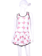 Load image into Gallery viewer, Limited Sandra Mee Court To Cocktails Tennis Dress Raspberry Red Hearts & Net