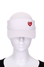 Load image into Gallery viewer, Visor Black or Red or White with Heart + Rackets Logo - I LOVE MY DOUBLES PARTNER!!!