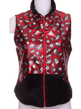 Load image into Gallery viewer, Red Black and White Leopard Print Vest - I LOVE MY DOUBLES PARTNER!!!