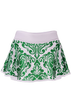 Load image into Gallery viewer, Green Damask + Heart Love "O" Skirt - I LOVE MY DOUBLES PARTNER!!!