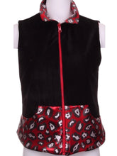 Load image into Gallery viewer, Red Black and White Leopard Print Vest - I LOVE MY DOUBLES PARTNER!!!