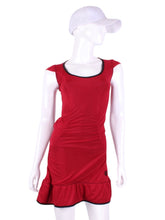 Load image into Gallery viewer, The Monroe Dress offers a little more coverage around the chest and the arms, but delicately shows your feminine curves. Our dress is fitted, and flares out at the skirt. It is perfect for tennis, running and golf, and of course, a trip to your after-court party with your friends. It was designed for confident women like you!