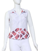 Load image into Gallery viewer, American Flag + Hearts On White + White Reversible Vest
