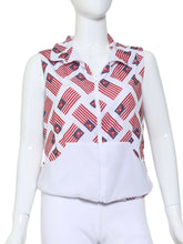 Load image into Gallery viewer, American Flag + Hearts On White + White Reversible Vest
