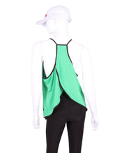 Load image into Gallery viewer, A cool and flowy Baggy Tank tennis top for ultimate comfort.  A deep scoop neckline front and strappy high back with two-needle cover stitch at each seam.   Smooth black binding finishes the edges.
