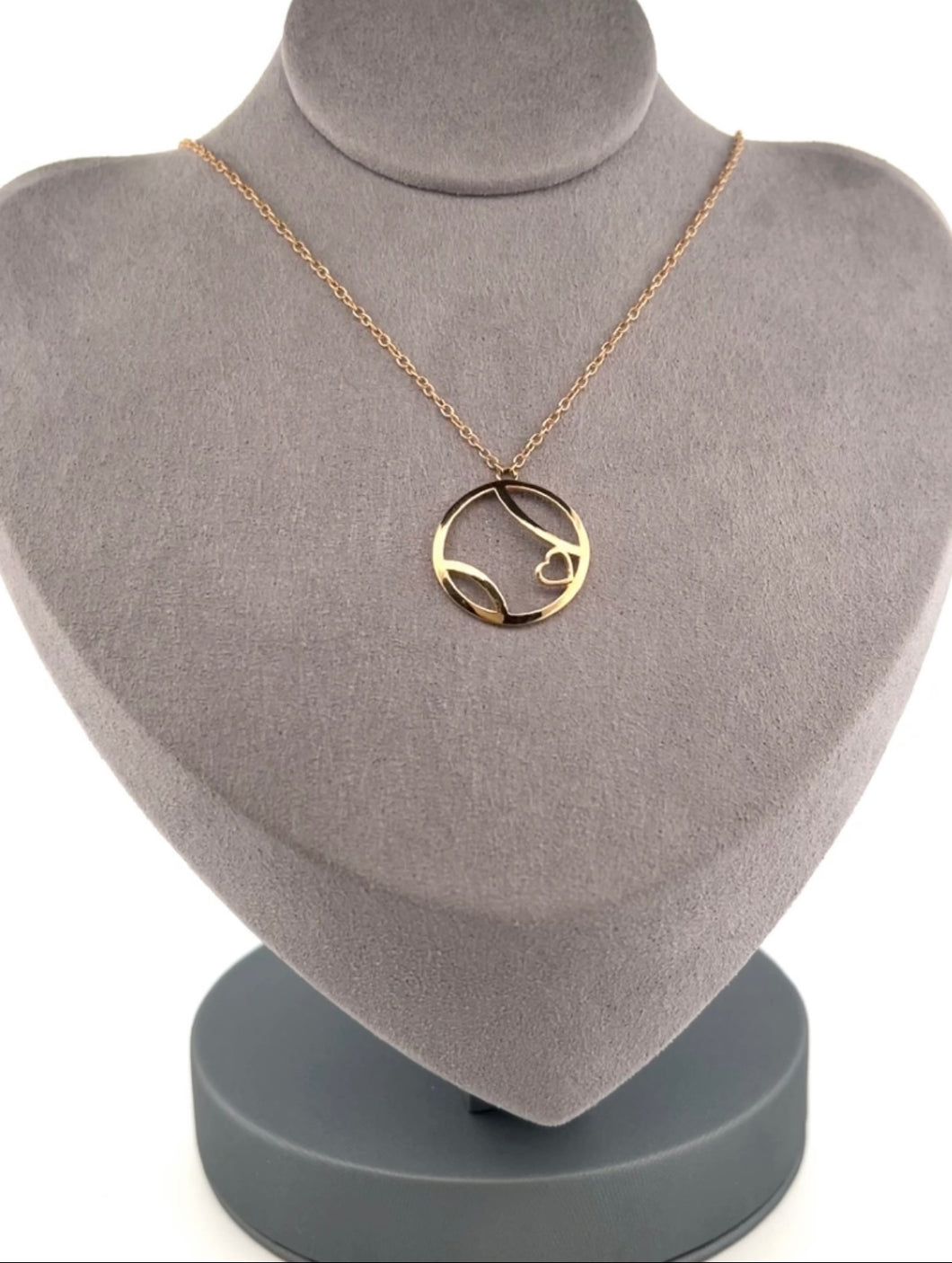 A gorgeous Ball + Heart Solid Gold Necklace.  Light enough to play in!  Strong enough to last forever!