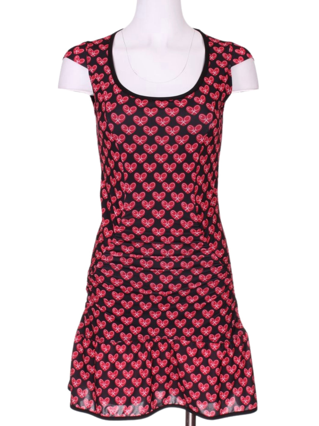 The Monroe Dress offers a little more coverage around the chest and the arms, but delicately shows your feminine curves. Our dress is fitted, with a feminine ruffle at the bottom.  It is perfect for tennis, and of course, a trip to your after-court party with your friends.  It was designed for confident women like you!
