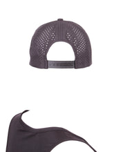 Load image into Gallery viewer, Black Hat + Red Heart &amp; Holey Back with the &quot;Love Love Tennis&quot; Heart and holey back is a stylish and functional accessory designed for tennis enthusiasts who want to combine fashion with functionality on the court. The hat is primarily black, which gives it a sleek and versatile appearance, making it suitable for various tennis outfits. At the front of the hat, prominently displayed, is the &quot;Love Love Tennis&quot; Heart logo. 
