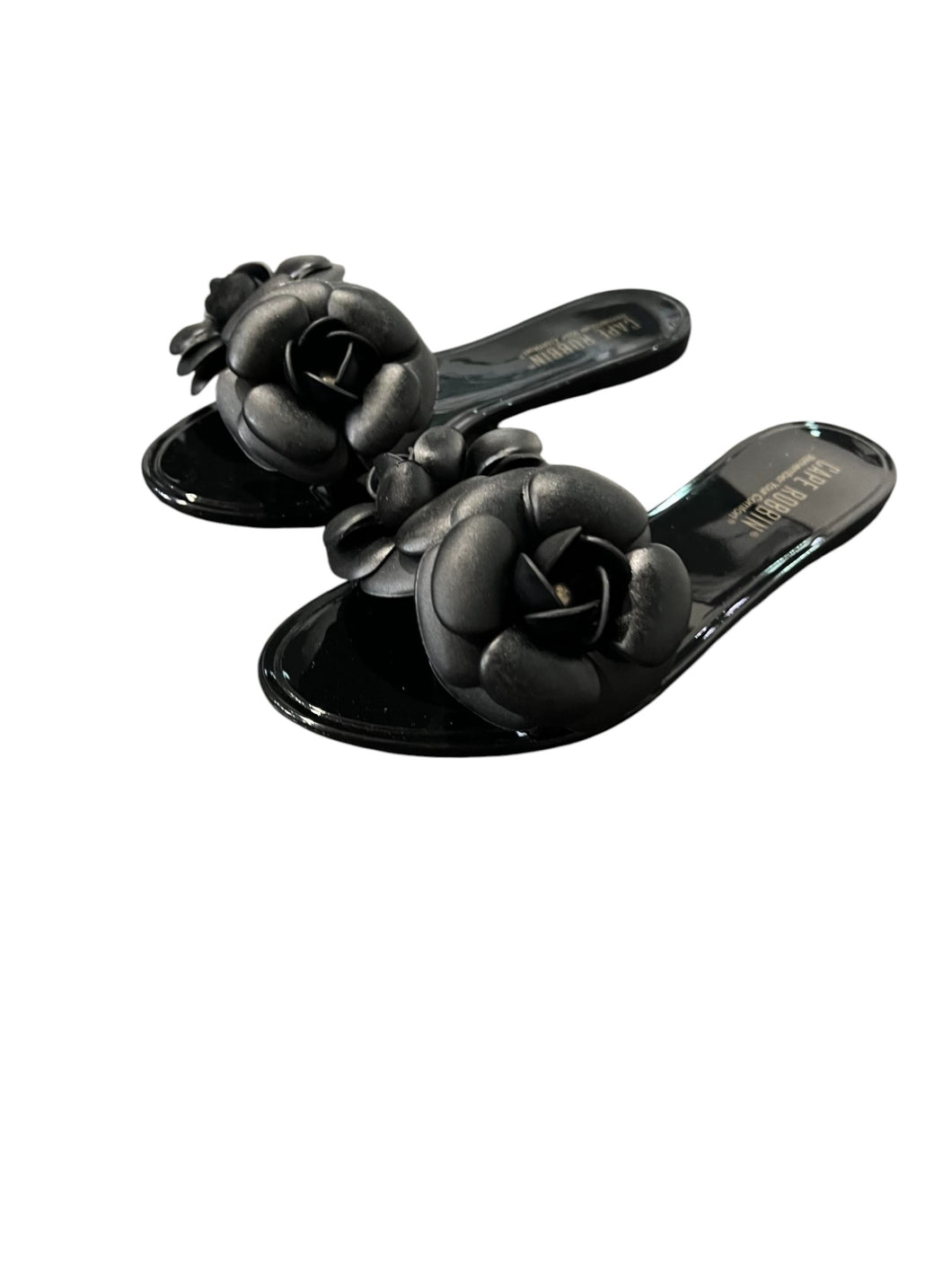 Black Flower Sandals