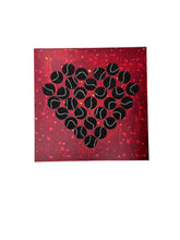 Load image into Gallery viewer, In Love With Tennis - Black Tennis Balls in Heart Shape Wall Art On Red
