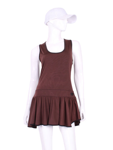 The Sandra Dee Dress offers a playful, fun, and very flirty look.  The skirt is cut like a don't and the back is racer-shaped for a sporty yet very feminine look.  This style is a very flattering deep scoop neckline.  The fabric is so so soft - and is best worn with a cross-backed bra such as our U Bra.