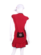 Load image into Gallery viewer, Dark Red Mesh Monroe Tennis Dress With Ruching

