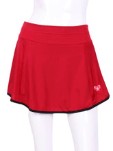 Load image into Gallery viewer, The limited edition Gladiator Skirt Dark Red is a remarkable piece of sportswear that combines both style and functionality in the realm of tennis fashion. This tennis skirt is crafted with meticulous attention to detail, using the finest quality materials to provide an unparalleled experience for players on and off the court.
