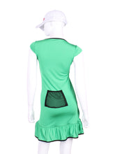 Load image into Gallery viewer, Kelly Green Monroe Tennis Dress With Ruching
