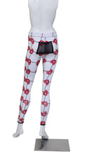 Load image into Gallery viewer, Limited High Waisted Leggings Raspberry Red Hearts And Net
