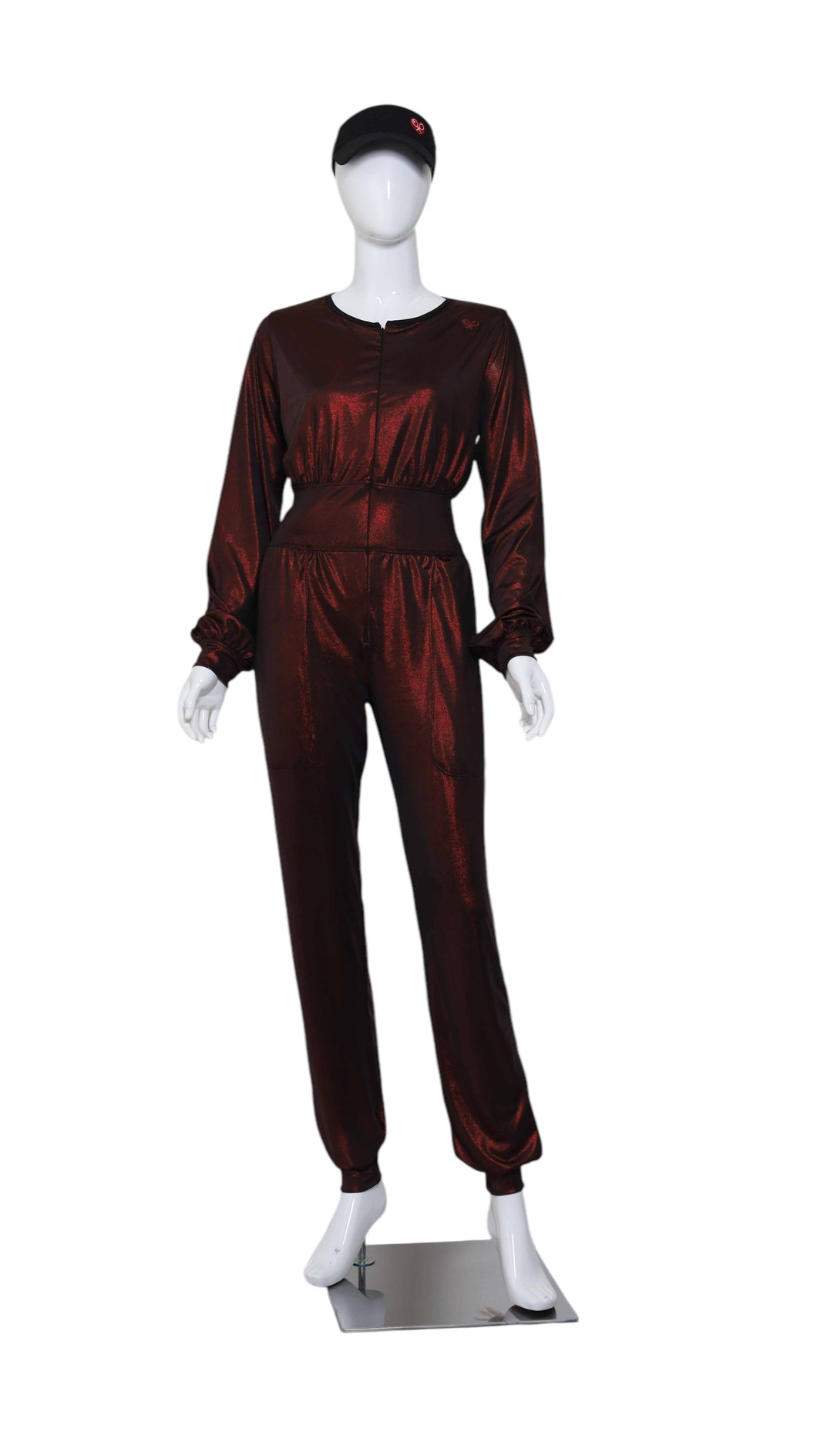 Long Sleeve Onesie Shimmer Red