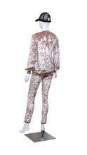 Load image into Gallery viewer, Long Sleeve Warm Up Top - Champagne Crushed Velvet
