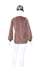 Load image into Gallery viewer, Long Sleeve Warm Up Top - Milk Chocolate Velvet
