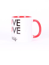 Load image into Gallery viewer, Enjoy your morning Coffee or Tea in style with our White Love Love Mug. Choose between Love Love Tennis and Love Love Pickleball or both. Perfect gift for your doubles partner, partner, friend or yourself.
