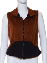 Load image into Gallery viewer, Mocha Brown Velvet + Black Reversible Vest
