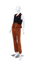 Load image into Gallery viewer, Mocha Brown Velvet + Black Reversible Vest
